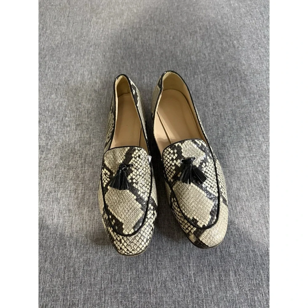 J Crew Womens Charlie Loafer Size 10 Brown Tasseled Slip On Venetian Flat Shoe